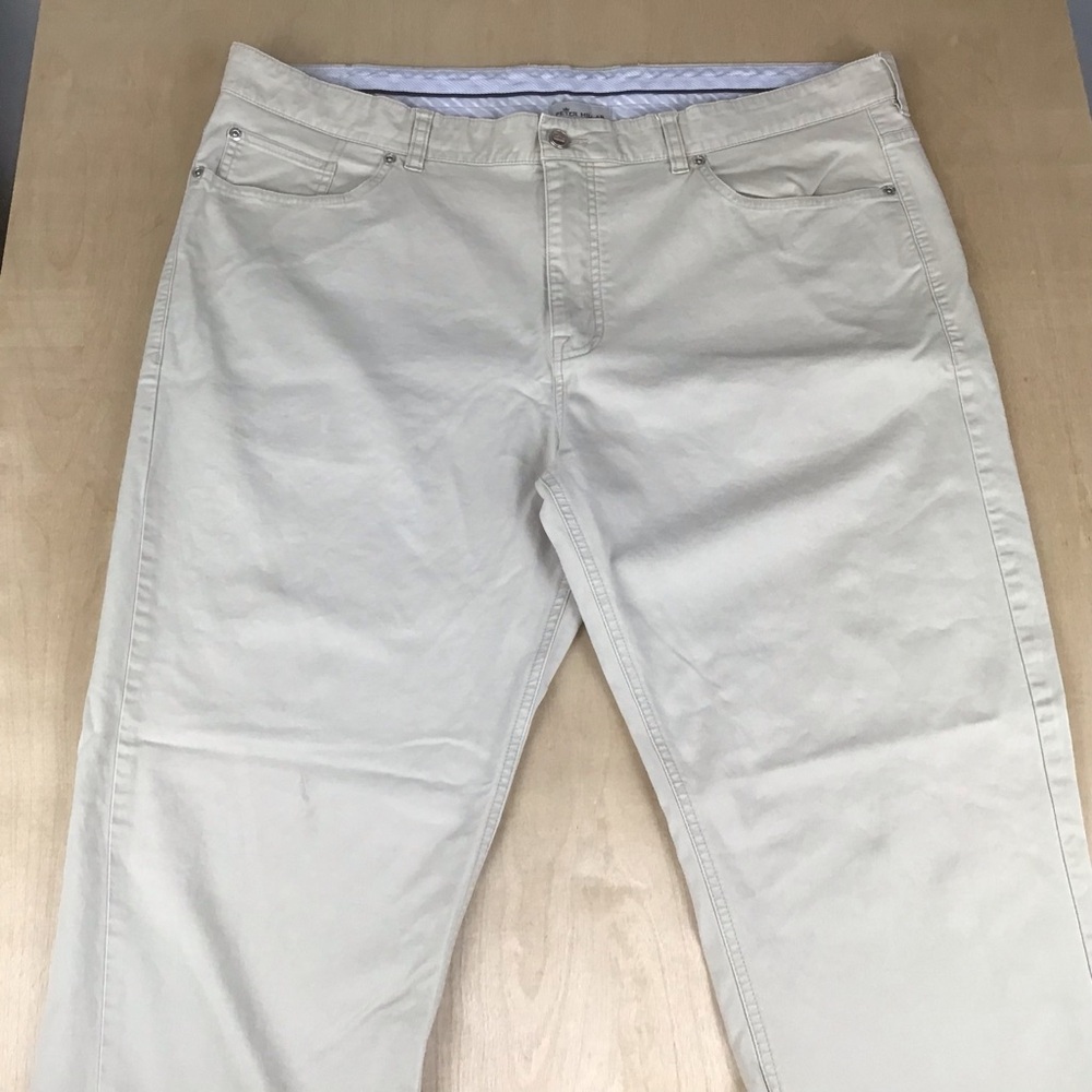 Peter Millar Soft Touch Twill Mens 5 Pocket Golf Pants Sz 42 Beige